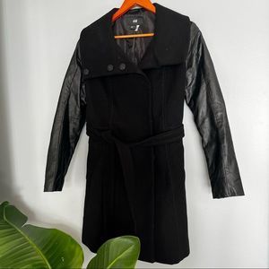 Beautiful faux leather and faux suede long jacket.